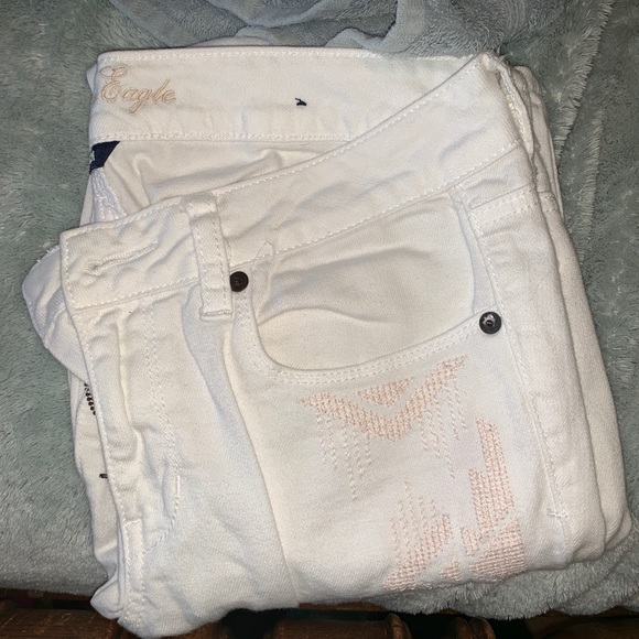American eagle white jeans size 8 - Picture 2 of 4